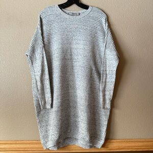 ASOS gray ribbed long sleeve sweater dress